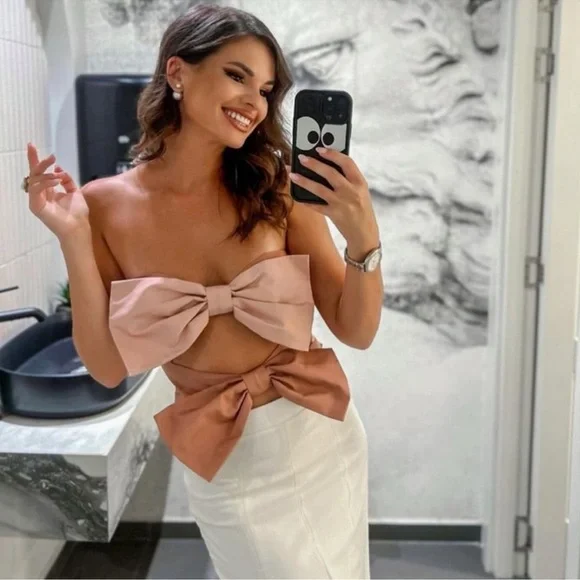 Zara | Tops | Zara Double Bow Tube Top | Poshmark